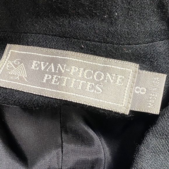 Evan Picone Petites Women One Button Blazer Jacket Size 8 Black Worsted Wool USA - Picture 7 of 8